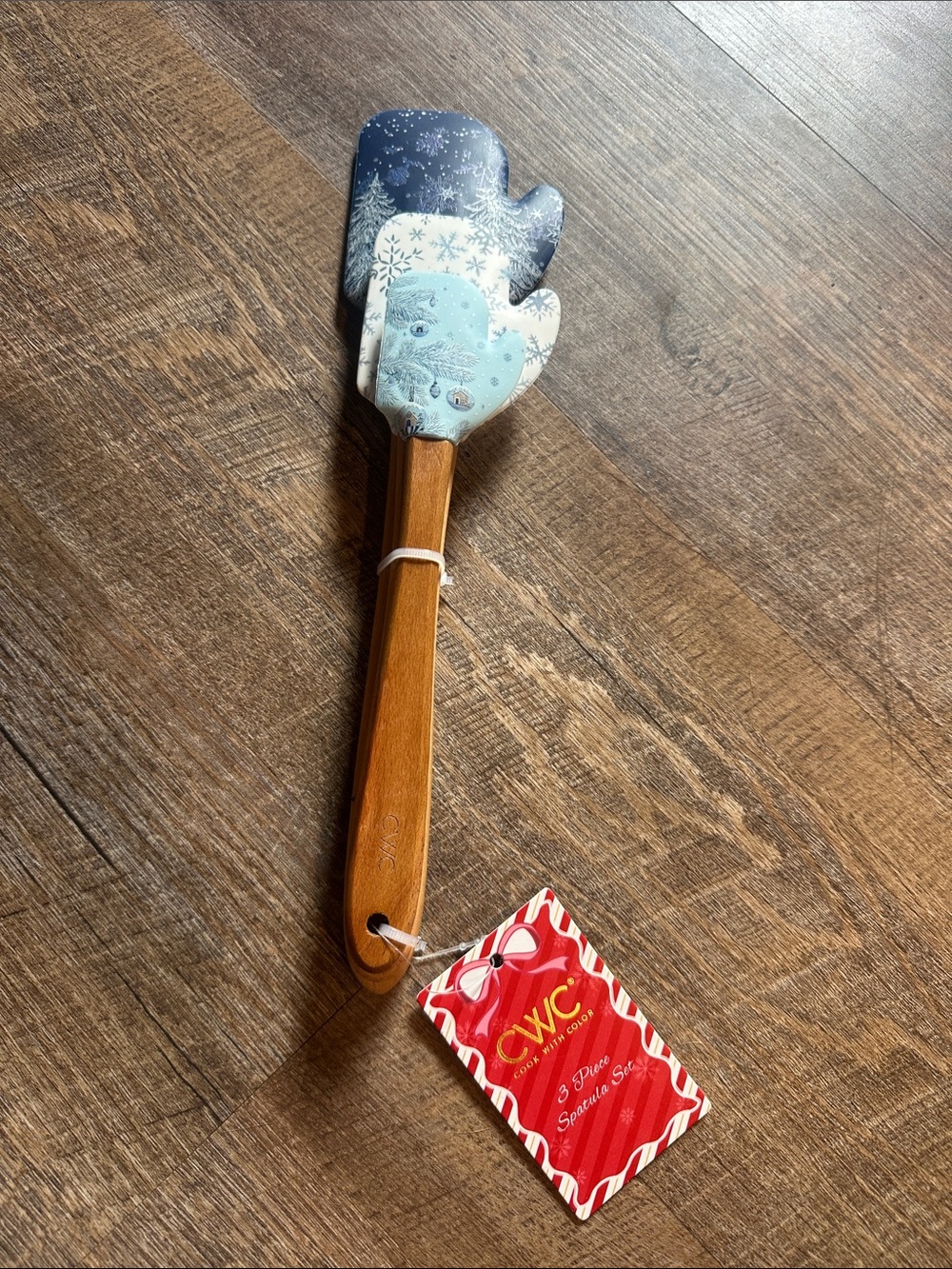 Holiday Snowflake Pattern Silicone Spatula - Blue/White
